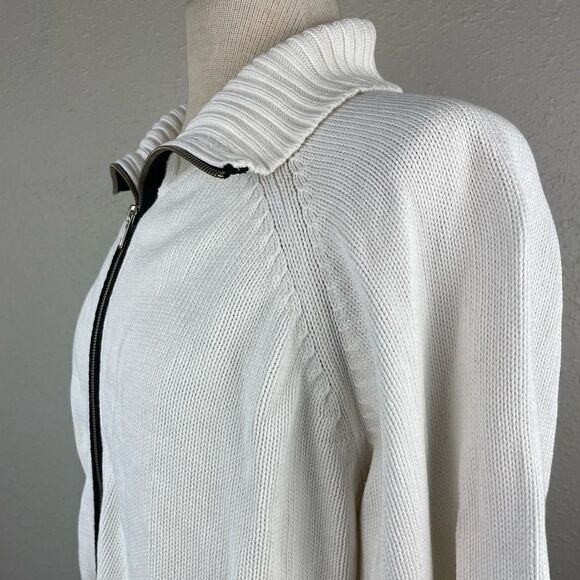 Tommy Hilfiger White Full Zip Sweater Jacket Size XL EUC - Picture 4 of 7